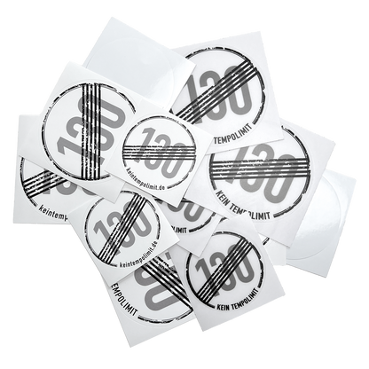 6x2 Sticker „Kein Tempolimit“ Komplett-Set