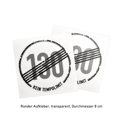 6x2 Sticker „Kein Tempolimit“ Komplett-Set