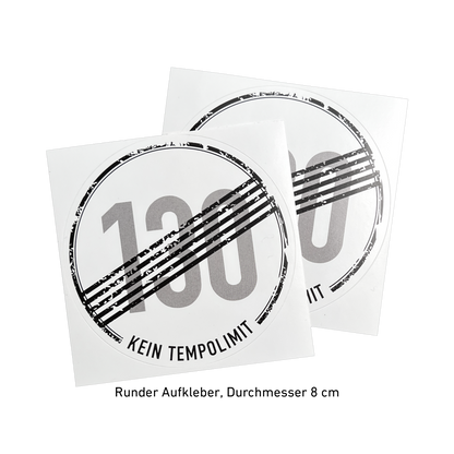 6x2 Sticker „Kein Tempolimit“ Komplett-Set